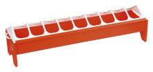 Krmilno korito za perutnino - rdeč 12×50cm